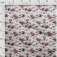 thumbnail image 3 of oneOone Georgette Viscose Brown Fabric Floral & Craft Projects Decor Fabric Printed By The Yard 42 Inch Wide, 3 of 5