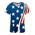 thumbnail image 4 of Hauts de Travail d'Été Snoarin Grande Taille pour Femmes, Mode Décontractée, Uni, Col Rond, Manches Courtes, Poches, T-Shirt Ample, Chandail à Enfiler, Hauts, Uniformes de Travail pour Femmes en Liquidation, 4 of 5