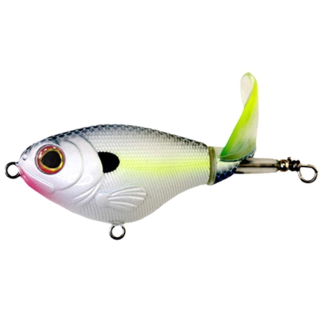 Lttoisl 3PCS Topwater Bass Fishing Lures Whopper Plopper with Floating Rotating Tail & Barb Treble Hooks - Lifelike Hard Plastic Bait, 75mm
