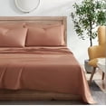 thumbnail image 2 of Kindlier 100% Organic Cotton Sheet Set – Deep Pocket Bedding Set Full, Light Brown, 2 of 5
