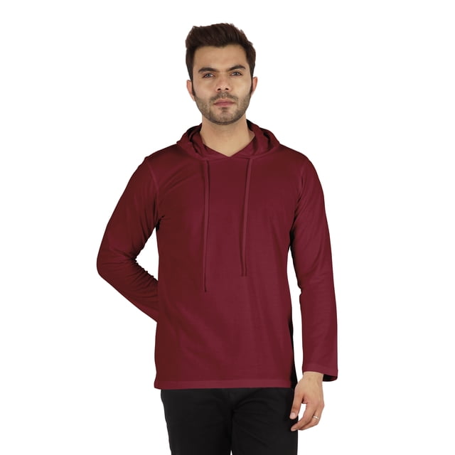 Inkmeso Solid Winter Hooded Sweatshirt For Mens Long Sleeve Drawstring Pullover Hoodie