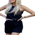 thumbnail image 4 of Ladies Shorts Set  Sleeveless Crew Neck Top with Matching Solid Shorts, 4 of 5