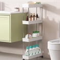 thumbnail image 4 of 4 Tier Kitchen Shelving with Wheels Unit, Narrow Space Storage Rack Multi Tier Living Room and Bathroom Organizer, 4 of 6