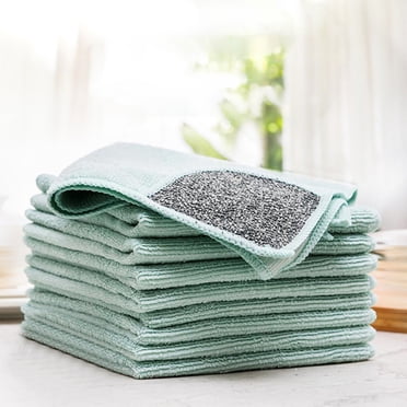 Dvkptbk Chiffon de Nettoyage en Microfibre, Torchons de Cuisine Chiffons de Nettoyage pour Cuisine, Sans Rayures, Très Absorbants et Réutilisables Chiffons pour Laver la Vaisselle, 12.6"X12.6 Pouces