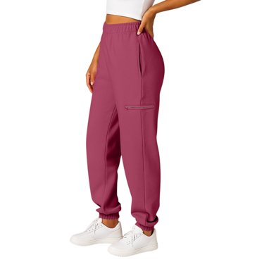 ManxiVoo Pantalon Tonneau d'Été Décontracté pour Femme, Doux, Pantalon de Détente en Molleton avec Poches, Coupe Confortable, Taille g, Bourgogne