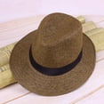 thumbnail image 4 of New Summer Men Straw Panama Hat Handmade Beach Cap Travel Sunhat, 4 of 8
