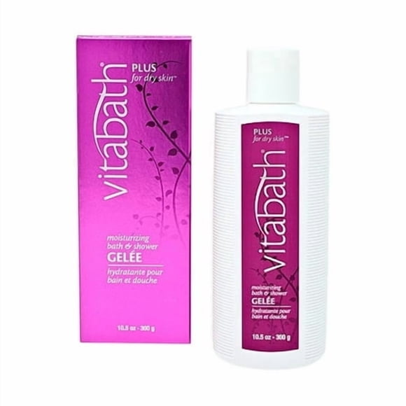 Vitabath Plus pour Peau Sèche Gel Douche et Bain Hydratant Huiles Nourrissantes Régénérantes Hydrate en Profondeur et Apaise la Sécheresse - Nettoyant pour le Corps Restauration de la Peau et Gel Moussant - 10,5 Oz