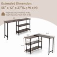 thumbnail image 3 of Costway 360° Rotatable Sofa Side Table L-shaped Laptop Desk Snack Table withShelf Patented Walnut, 3 of 10