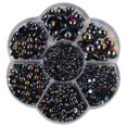 thumbnail image 3 of pitrice 2800 Pcs/Ensemble Demi-Perle Flatback Perles Rondes Satin Lustre Plastique Nail Art pour Robe de Mariée Noir, 3 of 8