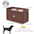 thumbnail image 3 of PawHut Grands Bols Surélevés pour Chien avec Rangement, Support de Bol Surélevé pour Chien, Brun, 3 of 10