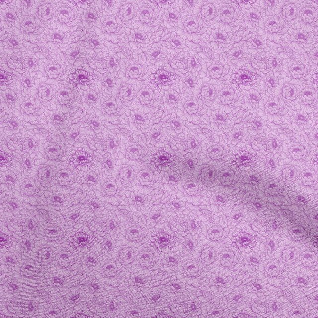 oneOone Cotton Poplin Purple Fabric Floral Craft Projects Decor Fabric Printed By The Yard 56 Inch Wide