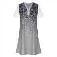 thumbnail image 4 of Cameland Robe Ample pour Femme à Col en V, Mode Décontractée, Style Élégant, Chandail à Manches Courtes, Imprimé en Dentelle, 4 of 6