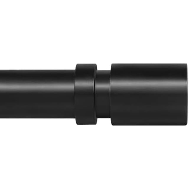 Extra Long Curtain Rod for Windows - Stepped End Cap, 1 inch Diameter, Heavy Duty Drapery Rod, 120 to 240 Inches. Color Black Black 120 to 240 Inches Black 120 to 240 Inches