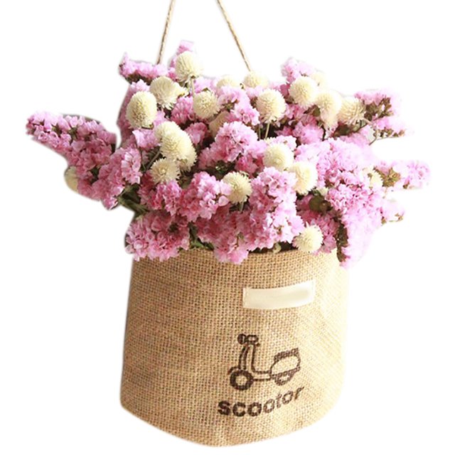 Coofit Artificial Flower Decorative Hanging Plant Wall Hanging Ornament with Sack