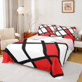 thumbnail image 1 of Erosebridal Abstract Geometry Grid Sheet Set Twin,Red Aesthetic Art Bedding Sets Twin Size,Geometric Pattern Twin Sheet Sets,Microfiber Room Decoration,3-Piece, 1 of 7