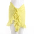 thumbnail image 1 of Fortune Women Mesh Mini Ruffle Skirts Cover Up Candy Color Bathing Skirt Beachwear Wrap, 1 of 6