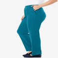 thumbnail image 4 of CHOK Plus Size 7-Day Knit Straight Leg Pant Stretch Elastic Waist Petite & Tall - 3X  Navy, 4 of 6