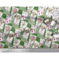 thumbnail image 3 of Soimoi Velvet Fabric Leaves & Flower Floral Printed Fabric 1 Yard 58 Inch Wide, 3 of 3