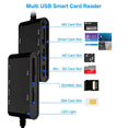 thumbnail image 4 of USB C USB 3.0 Lecteur de Cartes Multiple 6 en 1 Smart/MS/M2/TF/SIM/SD Lecteur de Cartes Image Emory Stick Pro Duo Adaptateur, 4 of 8