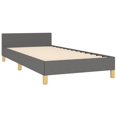 thumbnail image 2 of vidaXL Bed Frame with Headboard Dark Grey 100x203cm Twin XL Fabric, 2 of 5