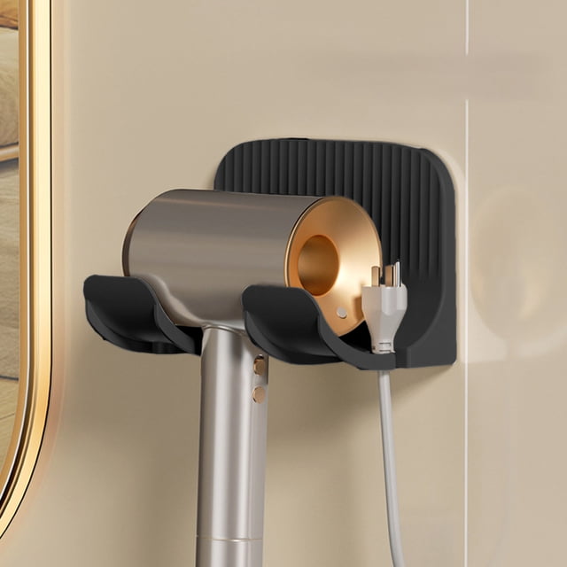 Boovnll No Punch Bathroom Hair Dryer Rack Hair Dryer Storage Rack Wall Mounted Hair Dryer Bracket Waterproof Andwet Proof with Traceless Sticker
