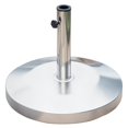 thumbnail image 1 of Outsunny Support Rond pour Parasol de Patio, Base en Acier Inoxydable, Argent, 1 of 10