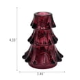 thumbnail image 2 of Holiday Time Indoor Christmas Glass Red Tree Candle Holder 4.33", 2 of 5