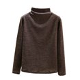 thumbnail image 1 of Plebaso Chandails à Col Roulé à Manches Longues pour Femmes en Coton, Chandail à Enfiler, Hauts Bas Décontractés Amples, Camisoles de Printemps, 1 of 5
