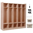 thumbnail image 1 of AKDSteel 5-Section Classroom Coat Locker, 10 Cubbies for Classrooms, Daycare Cubby with 4 casters, 5 Hooks and 2 Storage Boxes, for Home, School, Kindergarten, 1 of 6