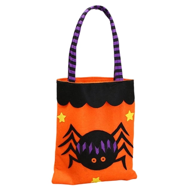 Sacs à Friandises d'Halloween Non Tissés avec Poignées - Sacs de Cadeaux de Fête « Trick or Treat » Mignons avec Motifs de Chat et d'Araignée Effrayants, Bacs de Collecte de Bonbons Réutilisables pour Enfants Halloween (10,4 X 8,7 Pouces)
