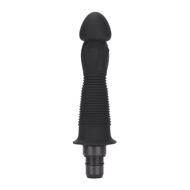 Deep Tissue Massager Head Soft Silicone Replaceable Head Attachment for Muscle Massager in black. This massage accessory features a ribbed grip and rounded tip, designed for activating muscles, improving blood flow, and relieving muscle pain. Made of durable, skin-friendly silicone material, it is waterproof and easy to clean. Suitable for home or professional massage use.