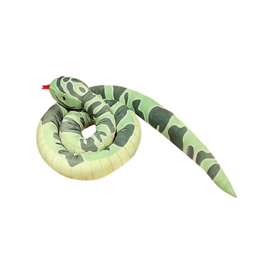 Giant Snake Plush Realistic Toy Stuffed Toy Soft Snuggling Plush Toy Cuddly Long Snake Pillow for Children Bedtime Boys Girls 1.9m Green