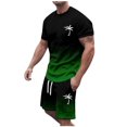 thumbnail image 1 of SHIXIAOO Men's Summer Tracksuit Plus Size Short Sleeve O Neck Athletic Suit Casual Color Block Drawstring Waist Tracksuit Set Suit Jacket for Big and Tall Men Surfing Suits for Men, 1 of 5