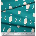 thumbnail image 2 of Soimoi Green Rayon Fabric Geometric Abstract Decor Fabric Printed Yard 42 Inch Wide, 2 of 3