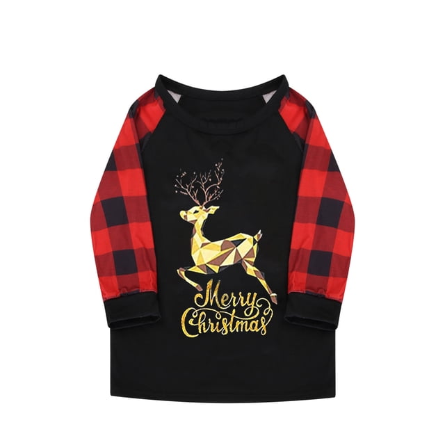 Tenues Assorties pour la Famille Ensemble de Pyjamas de Noël Assortis Pjs de Noël pour la Famille Ensemble Haut à Carreaux Rouges et Pantalons Longs Ensembles de Vêtements de Nuit Pyjamas Pantalons en Liquidation