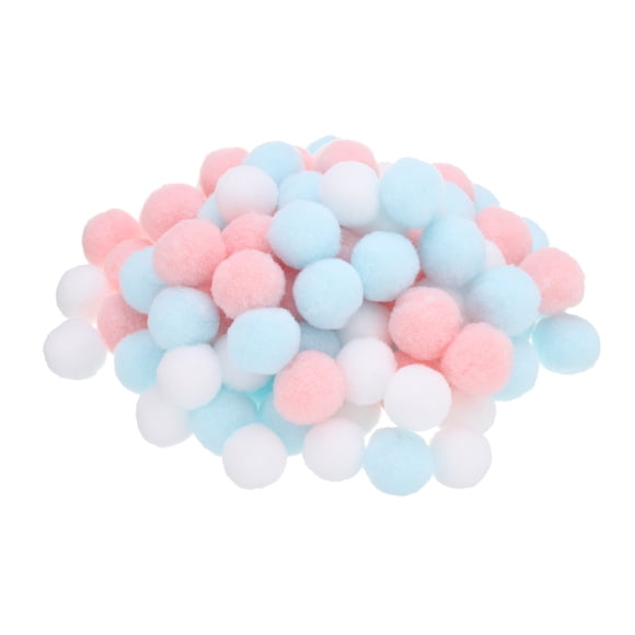 Uxcell Pompons de 0,8 Po pour Bricolage, 200 Pcs Boules à Pompons, Rose Pâle, Bleu, Blanc