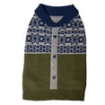 thumbnail image 2 of Holiday Time Pull pour chien cardigan jacquard vert, 2 of 3