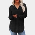 thumbnail image 2 of BLVB Womens Soft Long Sleeve V Neck Shirts Solid Color Casual Ribbed Knitted Pullover Tunic Tops Lightweight Curvy Sweaters, 2 of 7