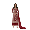 thumbnail image 1 of Custom Made Designer Embroidery Work Red Salwar Kameez New Bollywood Wedding Party Suit Set, 1 of 4