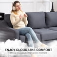 thumbnail image 4 of HOMCOM 3 Seater Sofa, Linen Fabric Couch with Pocket Spring, Charcoal Grey, 4 of 10
