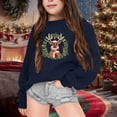 thumbnail image 2 of PMVFHDE Liquidation Chandails en Molleton de Noël Enfants Automne et Hiver Manches Longues Imprimé de Noël Col Rond Chandail à Capuchon pour Garçons et Filles Plus Chaud Chandail à Capuchon Manteau Vêtements Filles, Marine, 6-7 Ans, 2 of 4