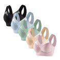 thumbnail image 1 of Pisexur 5PC Womens Bras No Underwire Full Coverage Front Closure Everyday Bras Set Solid Color Oversized Push Up Bra Comfort Seamless Nursing Bras for Breastfeeding Plus Size Bras, 1 of 2