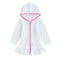 thumbnail image 1 of TIMIFIS Robe à Capuche Blanche pour Tout-Petits, Chemise de Nuit pour Bébés, Fermeture Éclair, Col Rond, Fluide, Confortable, Couleur Unie, Tenue de Nuit Décontractée, Robe de Pyjama Légère pour Dormir, Tenue de Nuit Stylée pour Enfants, pour 1-5 Ans, 1 of 2