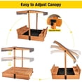 thumbnail image 2 of Aivituvin Outdoor Sandbox with UV-Resistant Canopy, Sand Box with 2 Foldable Seats, 47"x47" Length, 2 of 11