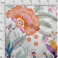 thumbnail image 3 of oneOone Georgette Viscose White Fabric Botanical Floral Craft Projects Decor Fabric Printed By The Yard 42 Inch Wide, 3 of 4