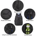 thumbnail image 2 of Summit Ridge Single Multi-Pocket Bungee Cord Backpack for Travel and Commuting in Black, 2 of 5