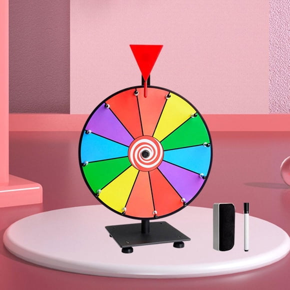 12 Inch Preiw Wheel Gamble With Markers & Eraser Prize Winners, Easy 12 Color Slots