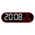 thumbnail image 3 of Horloge Murale LED Luminosité Réglable Grand Affichage Réveil Mural Silencieux Rouge, 3 of 9