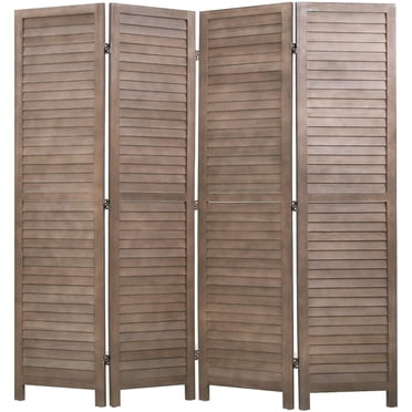 FDW Paravent Pliant à 4 Panneaux, Cloison d'Intimité en Bois de 5,75 Pieds de Hauteur pour la Maison, le Bureau, la Chambre, le Restaurant, Brun