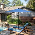 thumbnail image 3 of Patiojoy 9FT Patio UV Protection Tilt Solar Powered Umbrella with LED Lights Blue No Base, 3 of 7
